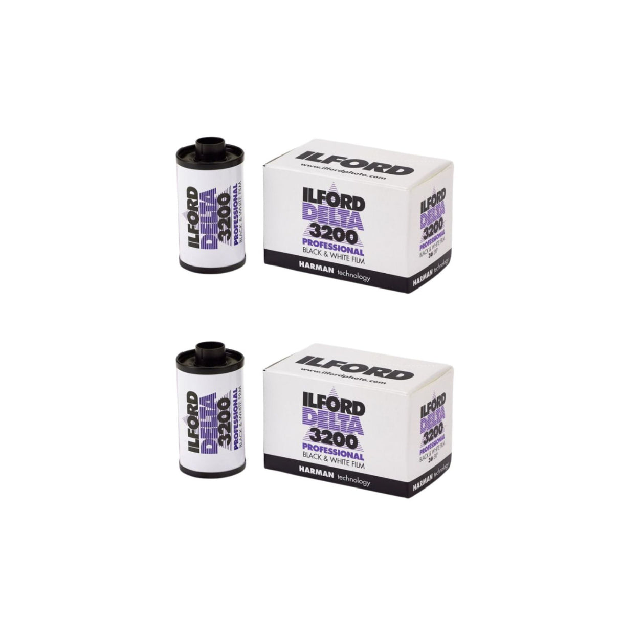 Ilford Delta 3200 Professional Black and White Print Film 35 mm, 36 Exposures (Pack of 2)