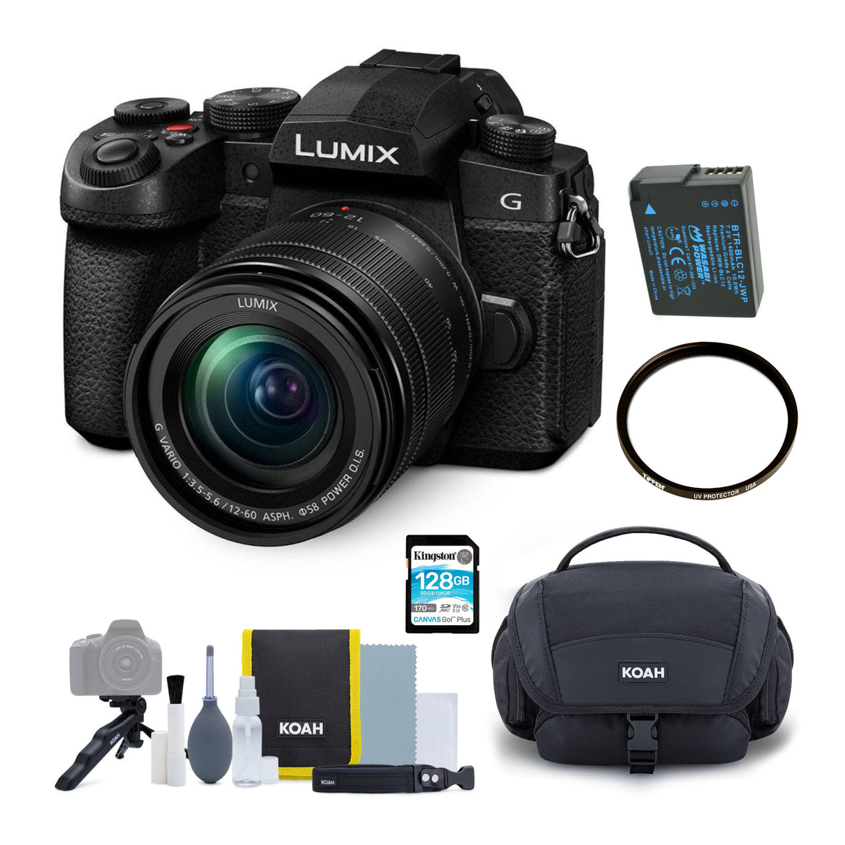 Panasonic LUMIX G97 Micro Four Thirds Mirrorless Camera (Black) with Gadget Bag and Battery Bundle