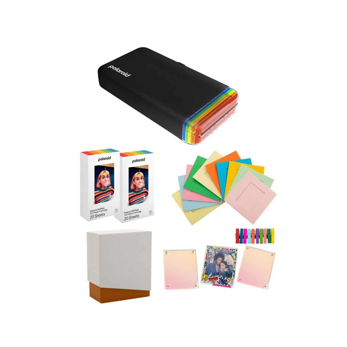 Polaroid Hi-Print Everything Box Gen 2 (Black) Bundle with Focus Camera Film Kit for Polaroid