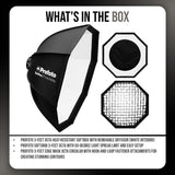 Profoto 3-Feet Octa Heat-Resistant Softbox (White) with Softgrid Octa and Edge Mask Octa Bundle