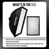 Profoto 2x3-Feet Rectangular Heat-Resistant Softbox (White Interior) and Softgrid Bundle