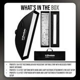 Profoto 1x4-Feet Rectangular Softbox Strip (White Interior), Softgrid, and Strip Mask Bundle