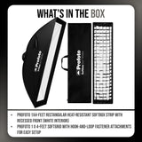 Profoto 1x4-Feet Rectangular Softbox Strip (White Interior) and 1 x 4-Feet Softgrid Bundle