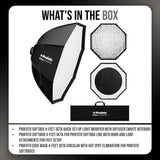 Profoto Softbox 4-Feet Octa Light Modifier (White Interior), Softgrid Octa, and Edge Mask Bundle