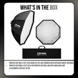 Profoto Softbox 4-Feet Octa Quick Set-Up Light Modifier (White Interior) and Octa Softgrid Bundle