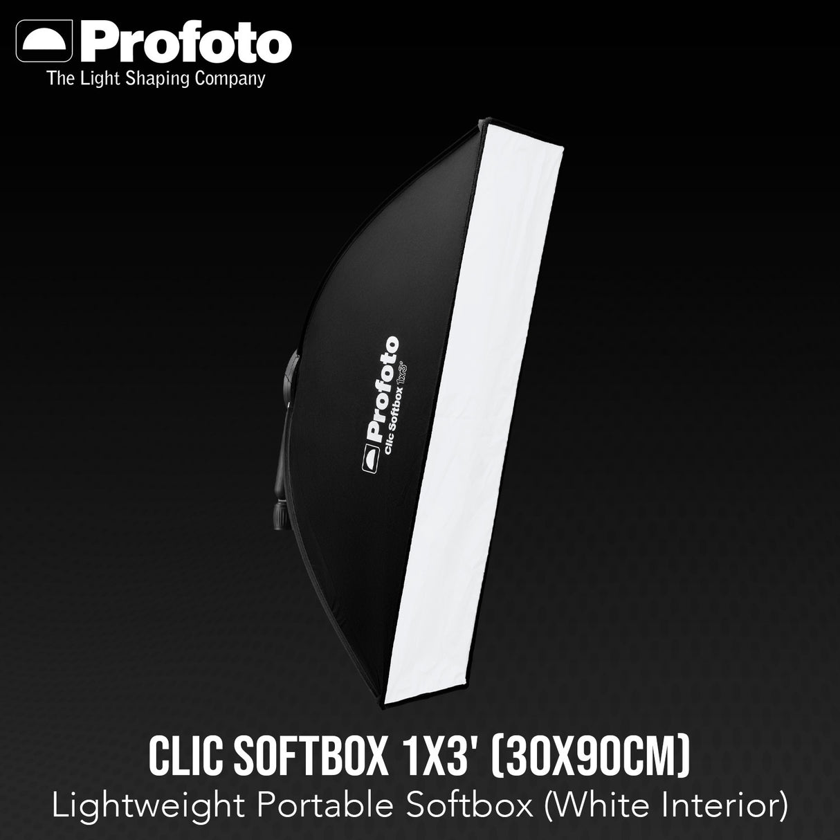Profoto Clic 1x3-Feet Lightweight Portable Softbox, Clic Softgrid, and Stripmask Bundle