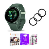 Garmin vivoactive 6 GPS Smartwatch (Metallic Jasper Green with Jasper Band) and Software Bundle