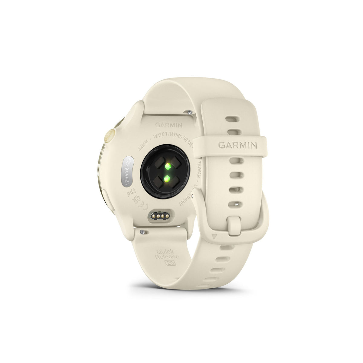 Garmin vivoactive 6 (Lunar Gold with Bone Band) Bundle with Portable Charger Stand and Car Charger