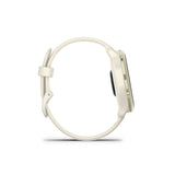 Garmin vivoactive 6 (Lunar Gold with Bone Band) Bundle with Portable Charger Stand and Car Charger