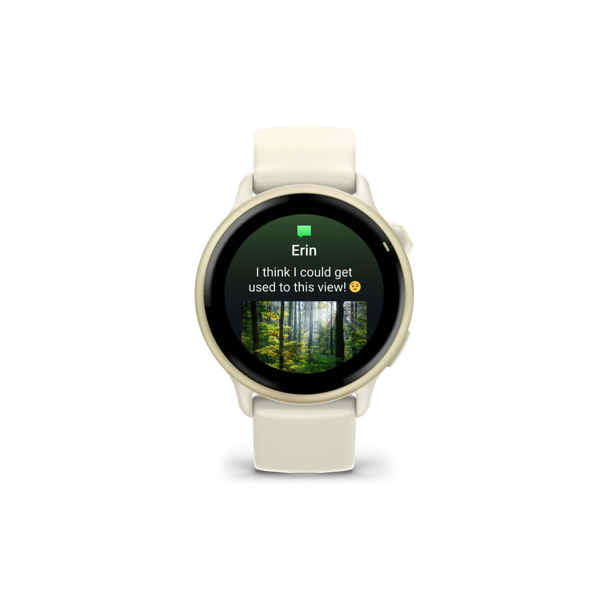 Garmin vivoactive 6 Smartwatch (Lunar Gold/Bone Band) Bundle with Tempered Glass Screen Protector