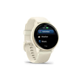 Garmin vivoactive 6 Smartwatch (Lunar Gold/Bone Band) Bundle with Tempered Glass Screen Protector