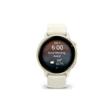 Garmin vivoactive 6 Smartwatch (Lunar Gold/Bone Band) Bundle with Tempered Glass Screen Protector