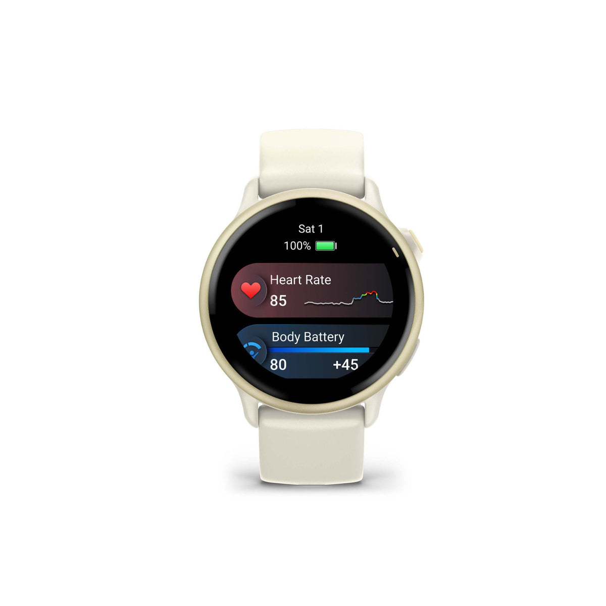Garmin vivoactive 6 Smartwatch (Lunar Gold/Bone Band) Bundle with Tempered Glass Screen Protector