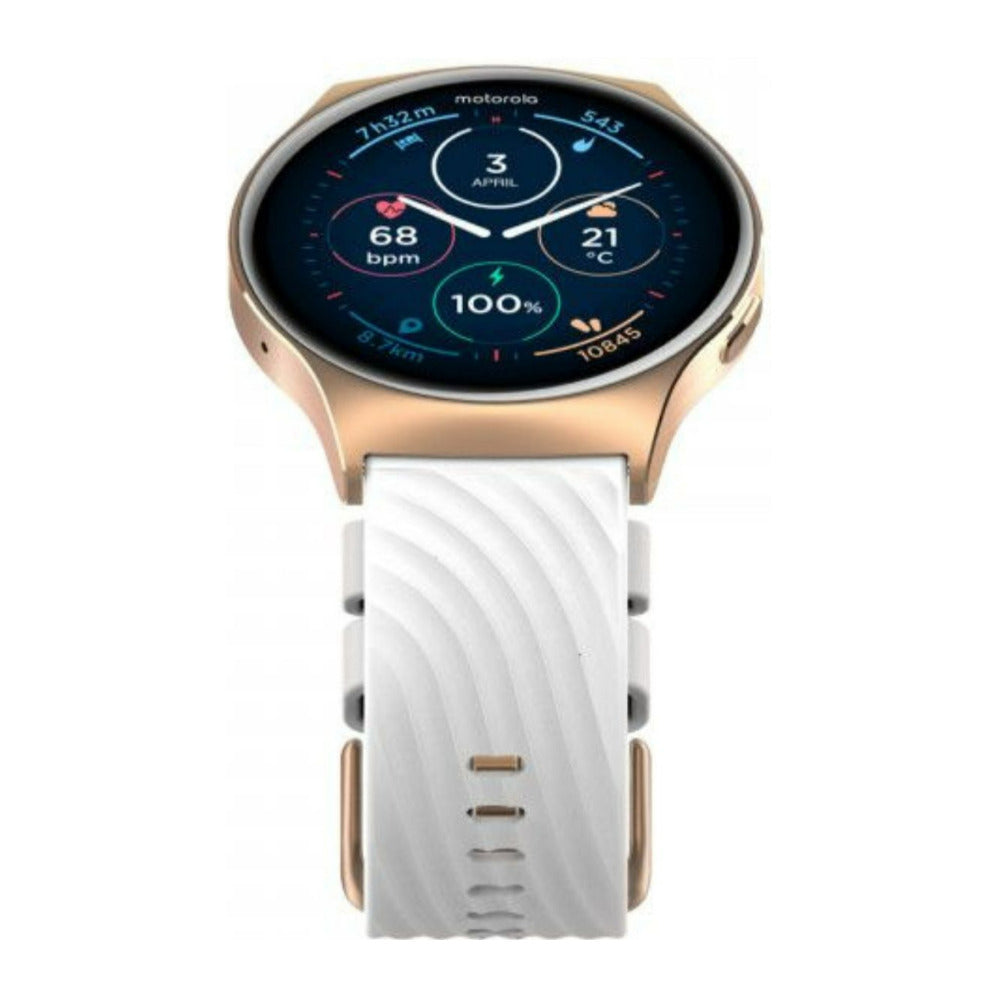 Motorola Moto 120 Bluetooth Smartwatch with AMOLED Display and Google Fit Integration (Rose Gold)