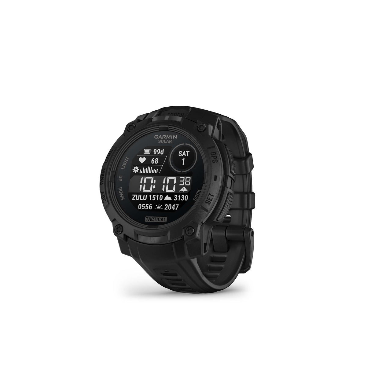 Garmin Instinct 3 45mm Solar Tactical Smartwatch with Built-in Flashlight (Black with Black Band)