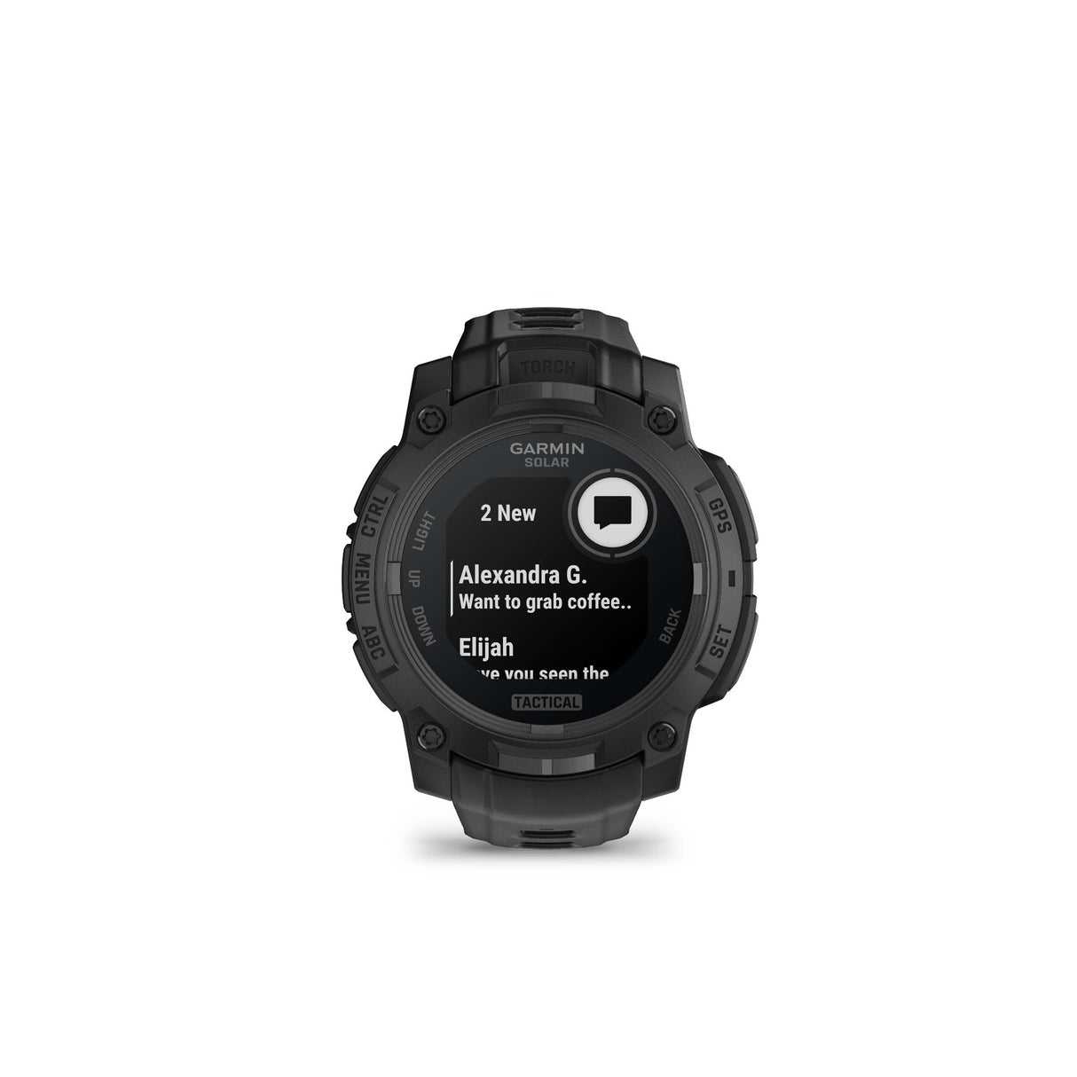 Garmin Instinct 3 45mm Solar Tactical Smartwatch with Built-in Flashlight (Black with Black Band)