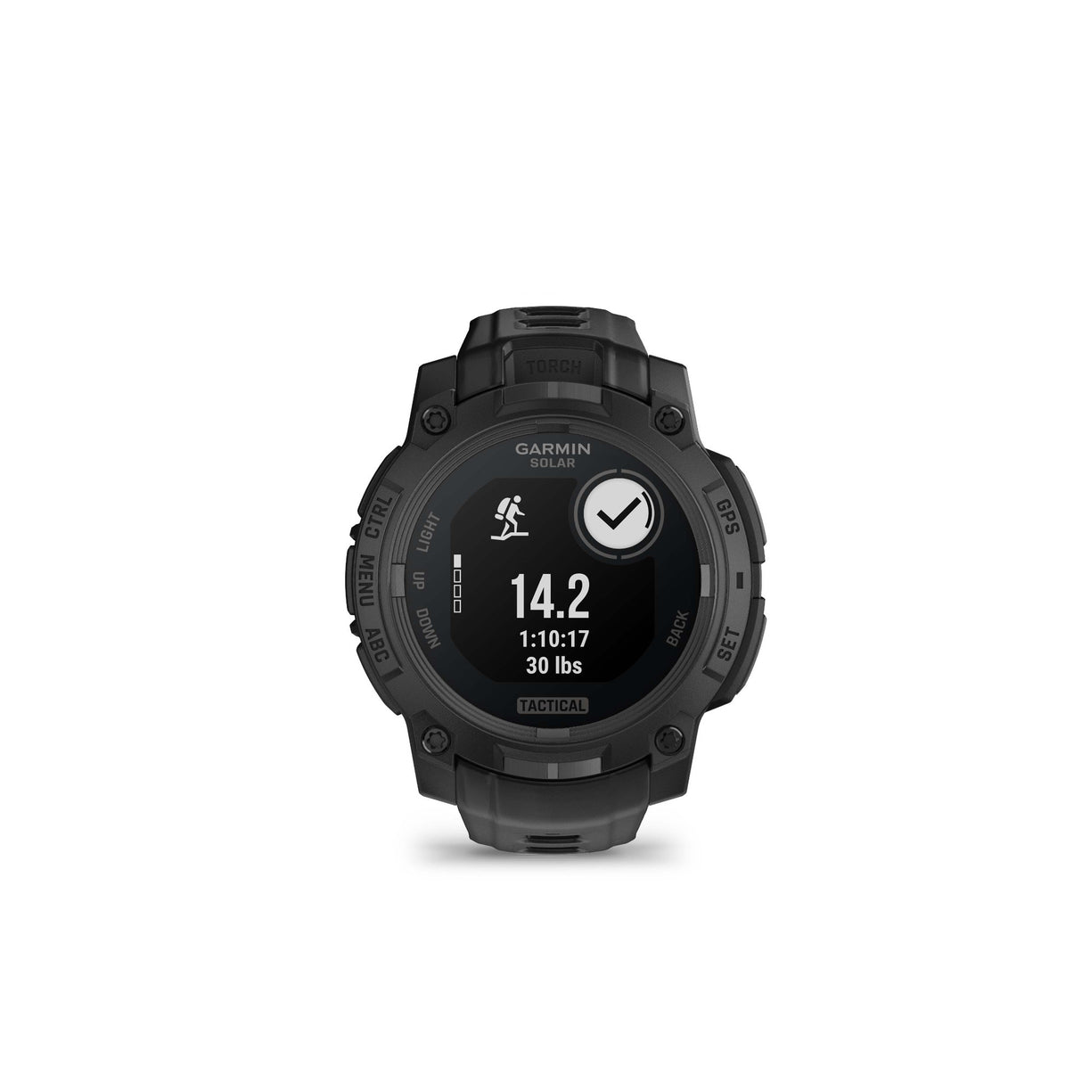 Garmin Instinct 3 45mm Solar Tactical Smartwatch with Built-in Flashlight (Black with Black Band)
