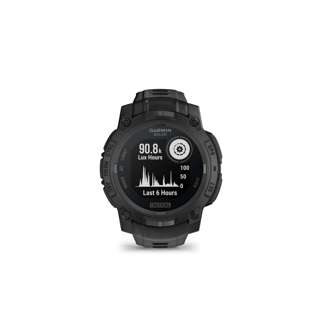 Garmin Instinct 3 45mm Solar Tactical Smartwatch with Built-in Flashlight (Black with Black Band)