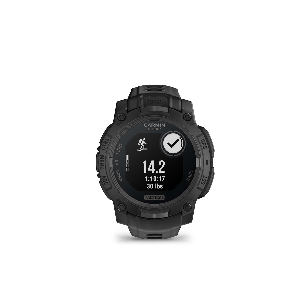 Garmin Instinct 3 45mm Solar Tactical Smartwatch with Built-in Flashlight (Black with Black Band)