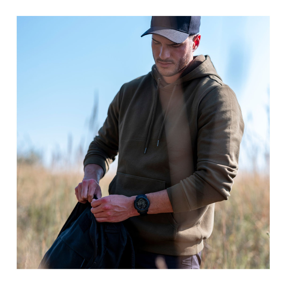 Garmin Instinct 3 45mm Solar Tactical Smartwatch with Built-in Flashlight (Black with Black Band)