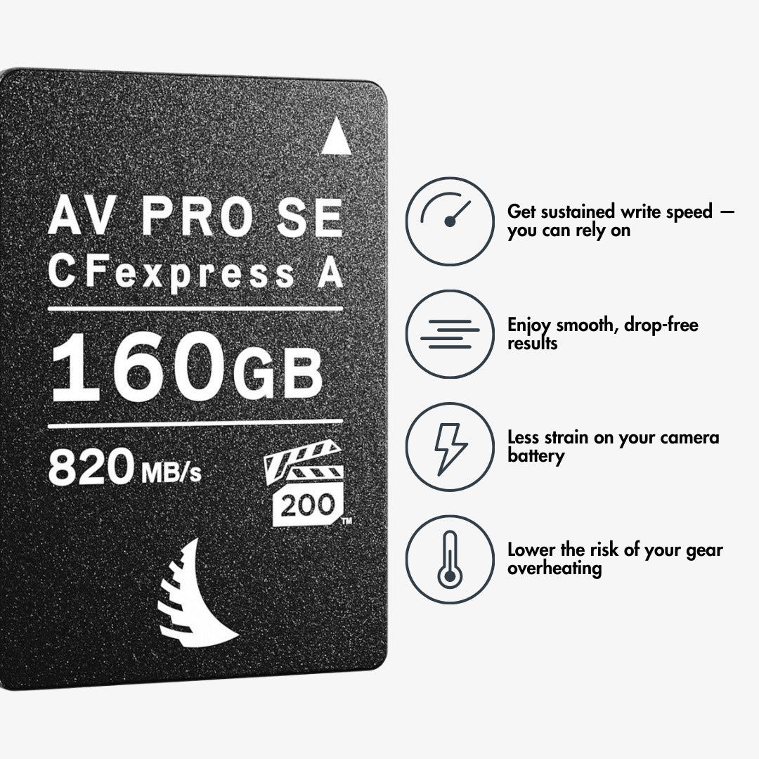 Angelbird 160GB AV PRO CFexpress 2.0 Type A SE Memory Card with Card Reader/Case Type A/SD Bundle