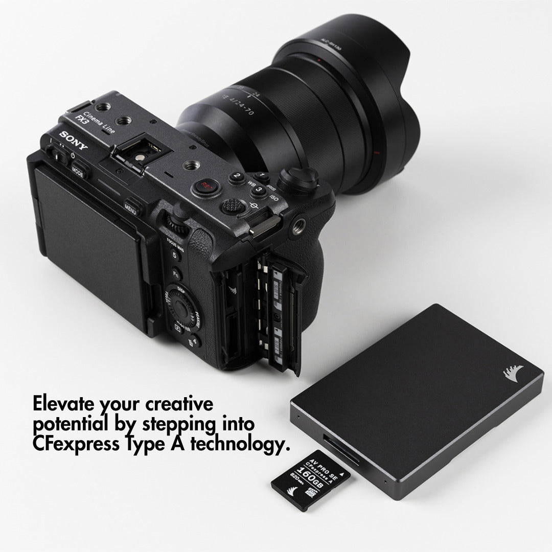 Angelbird 160GB AV PRO CFexpress 2.0 Type A SE Memory Card with Card Reader/Case Type A/SD Bundle