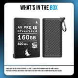 Angelbird 160GB AV PRO CFexpress 2.0 Type A SE Memory Card with Card Reader/Case Type A/SD Bundle