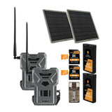 Spypoint Flex-Dark Trail Camera (2-pack) with 2 x 10W Battery 2 x Solar Panel 2 x 32GB SDCard Bundle