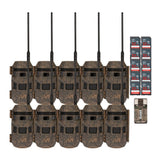 Muddy Trifecta 180 Cellular Trail Camera (Brown, 10-pack) with 10 x 32GB Memory Card and Card Reader