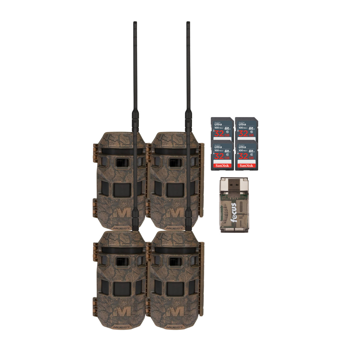 Muddy Trifecta 180 Cellular Trail Camera (Brown, 4-pack) with x
