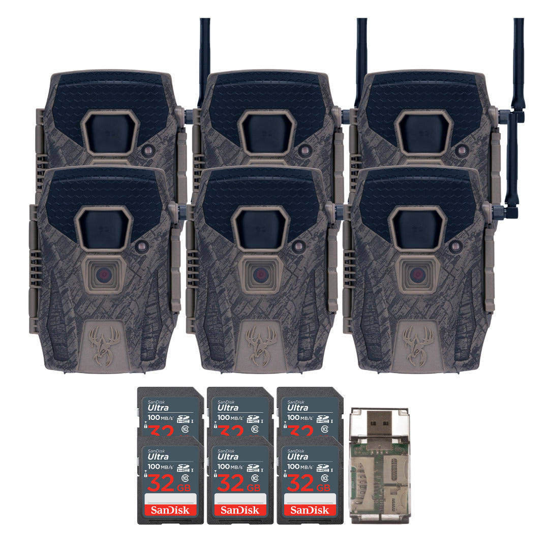Wildgame Innovations Terra XT 2.0 24MP Three Cellular Trail Cameras (2-Pack) with Memory Card Bundle