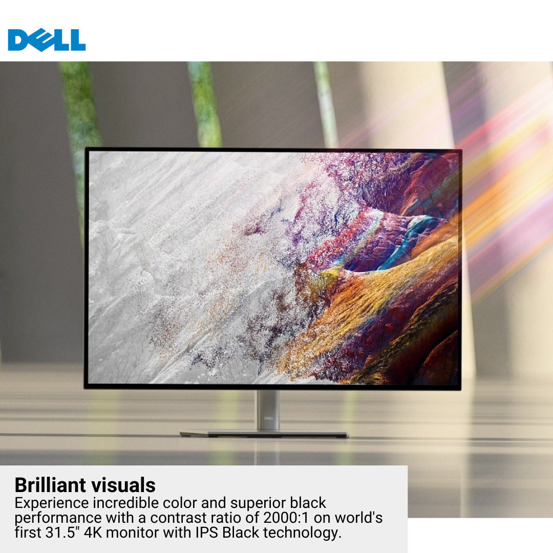 Dell UltraSharp 31.5-Inch 4K Monitor with USB-C Hub, 6-Feet HDMI