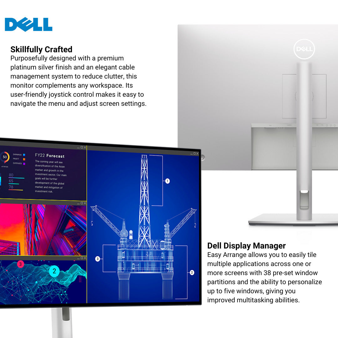 Dell UltraSharp 31.5-Inch 4K Monitor with USB-C Hub, 6-Feet HDMI