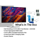 Dell UltraSharp 31.5-Inch 4K Monitor with USB-C Hub, 6-Feet HDMI Cables, and USB-C Cable Bundle