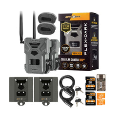 Spypoint FLEX-DARK Cellular Trail Camera (Gray, 2-Pack) and 32GB Memory Card (2-Pack) Bundle
