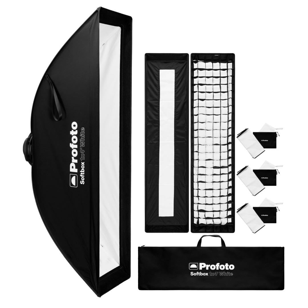Profoto 1x4-Feet Rectangular Heat-Resistant Softbox Strip with Softgrid and Strip Mask Bundle