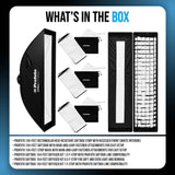 Profoto 1x4-Feet Rectangular Heat-Resistant Softbox Strip with Softgrid and Strip Mask Bundle