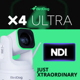 BirdDog X4 Ultra Ultimate Wireless Camera with NDI HX3 and AI Tracking (White) (3-Pack) Bundle