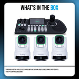 BirdDog X4 Ultra Ultimate Wireless Camera with NDI HX3 and AI Tracking (White) (3-Pack) Bundle