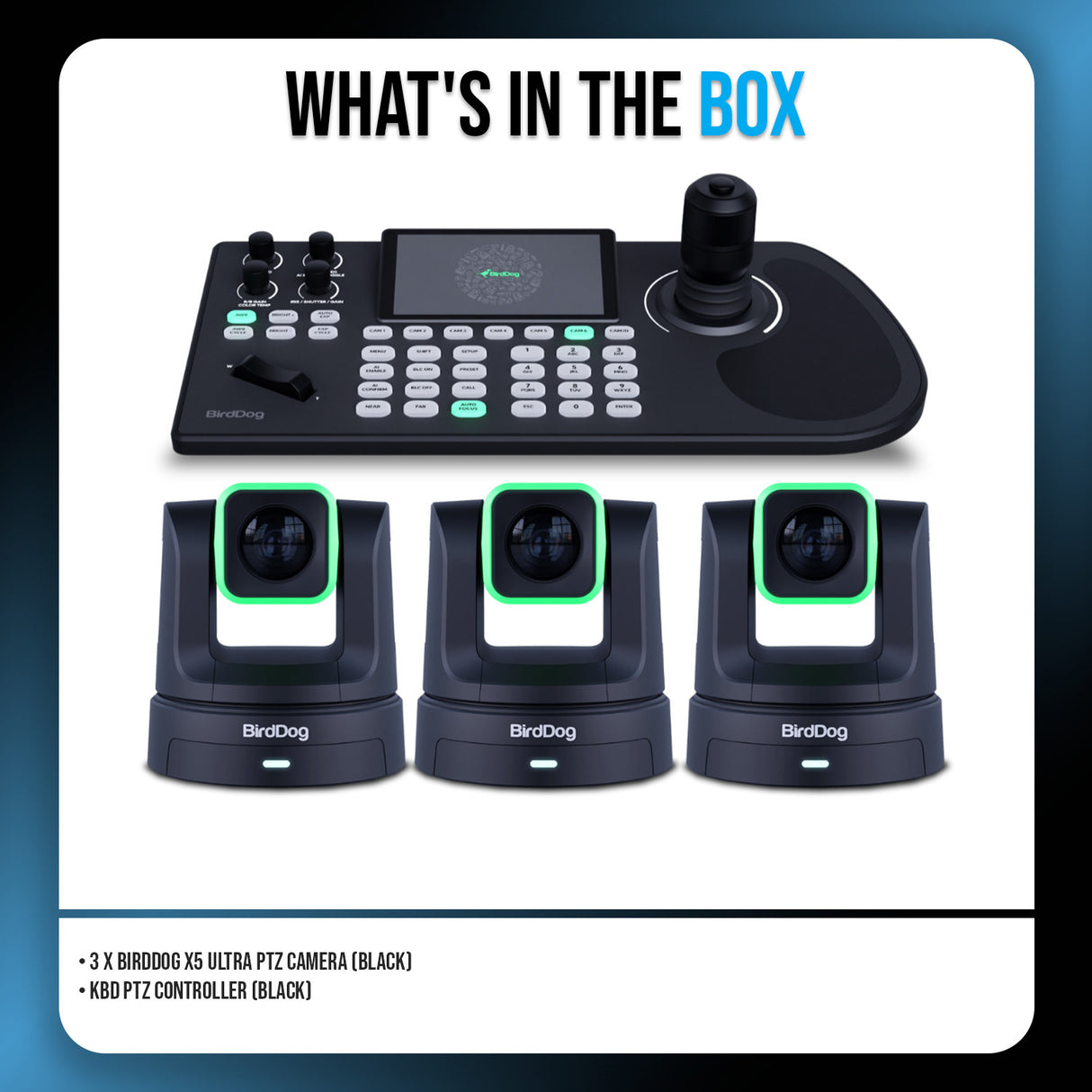 BirdDog X5 Ultra PTZ Camera with Unmatched 4K Performance and AI Tracking (Black) (3-Pack) Bundle