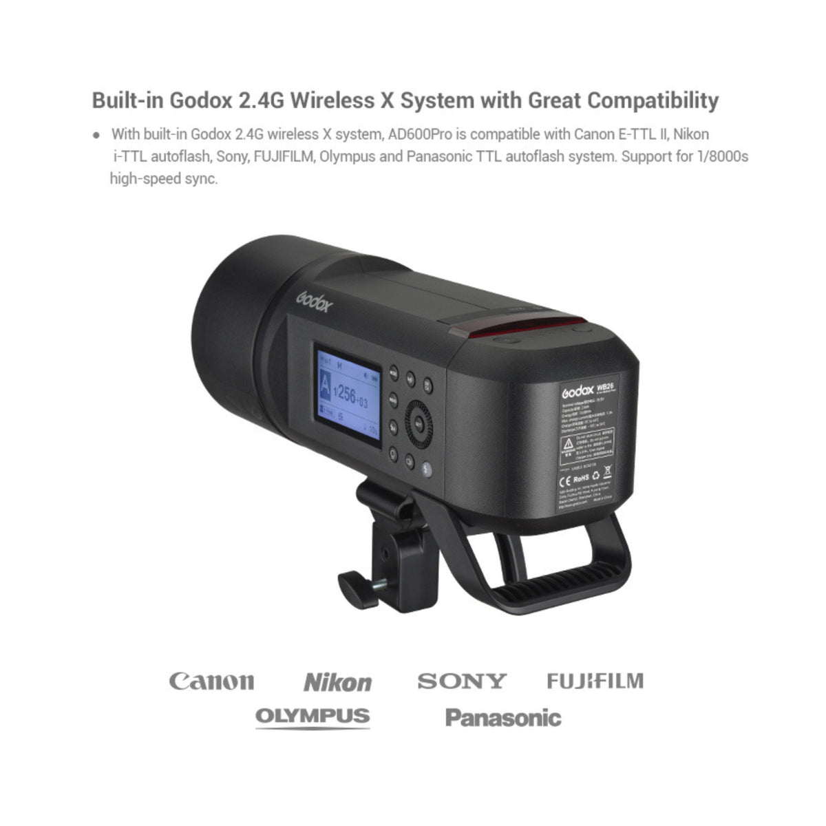 Godox AD600Pro Witstro All-In-One Outdoor Flash with Built-In 2.4G Wireless and Dual Power Supply