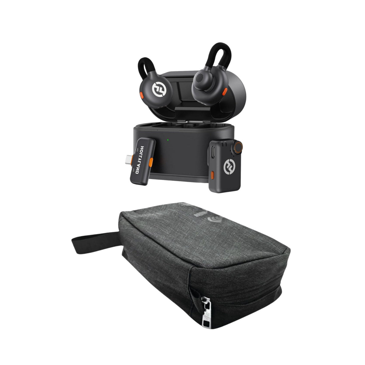 Hollyland Lark M2S Mini Wireless Combo Microphone System Bundle with Maxell Folding Storage Case