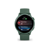 Garmin vivoactive 6 GPS Smartwatch (Metallic Jasper Green) Bundle with Wireless Earbuds