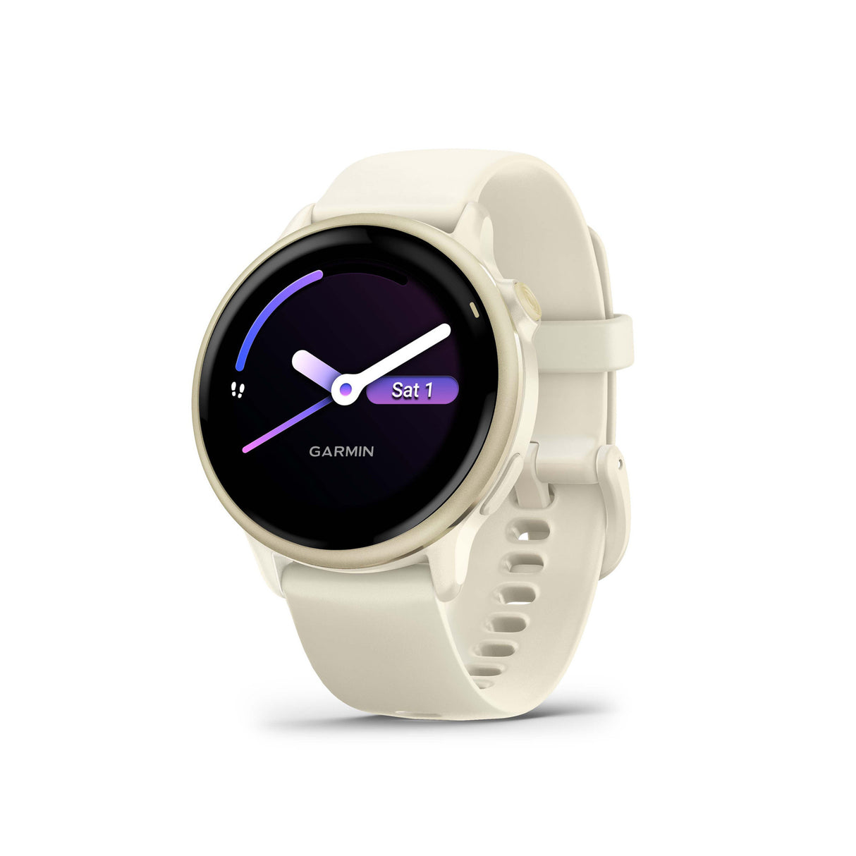 Garmin vivoactive 6 GPS Smartwatch (Lunar Gold/Bone Band) Bundle with Wireless Earbuds