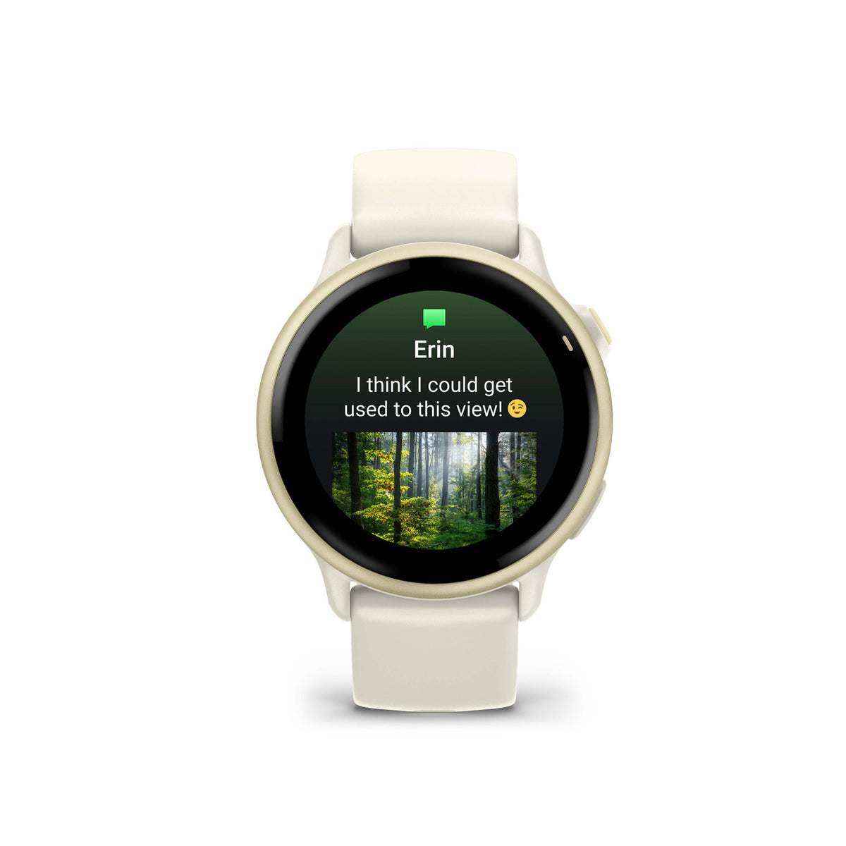 Garmin vivoactive 6 GPS Smartwatch (Lunar Gold/Bone Band) Bundle with Wireless Earbuds