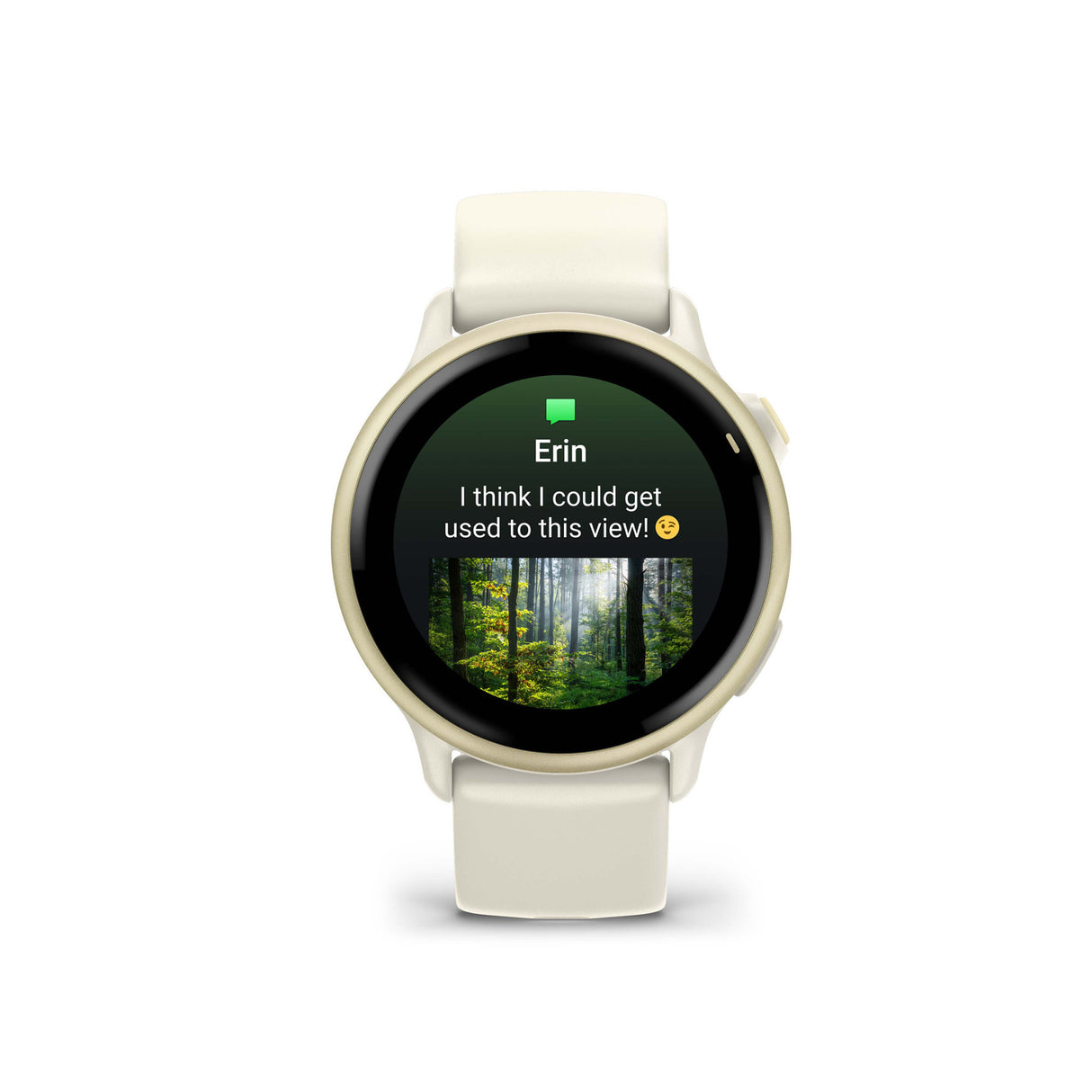 Garmin vivoactive 6 GPS Smartwatch (Lunar Gold/Bone Band) Bundle with Wireless Earbuds