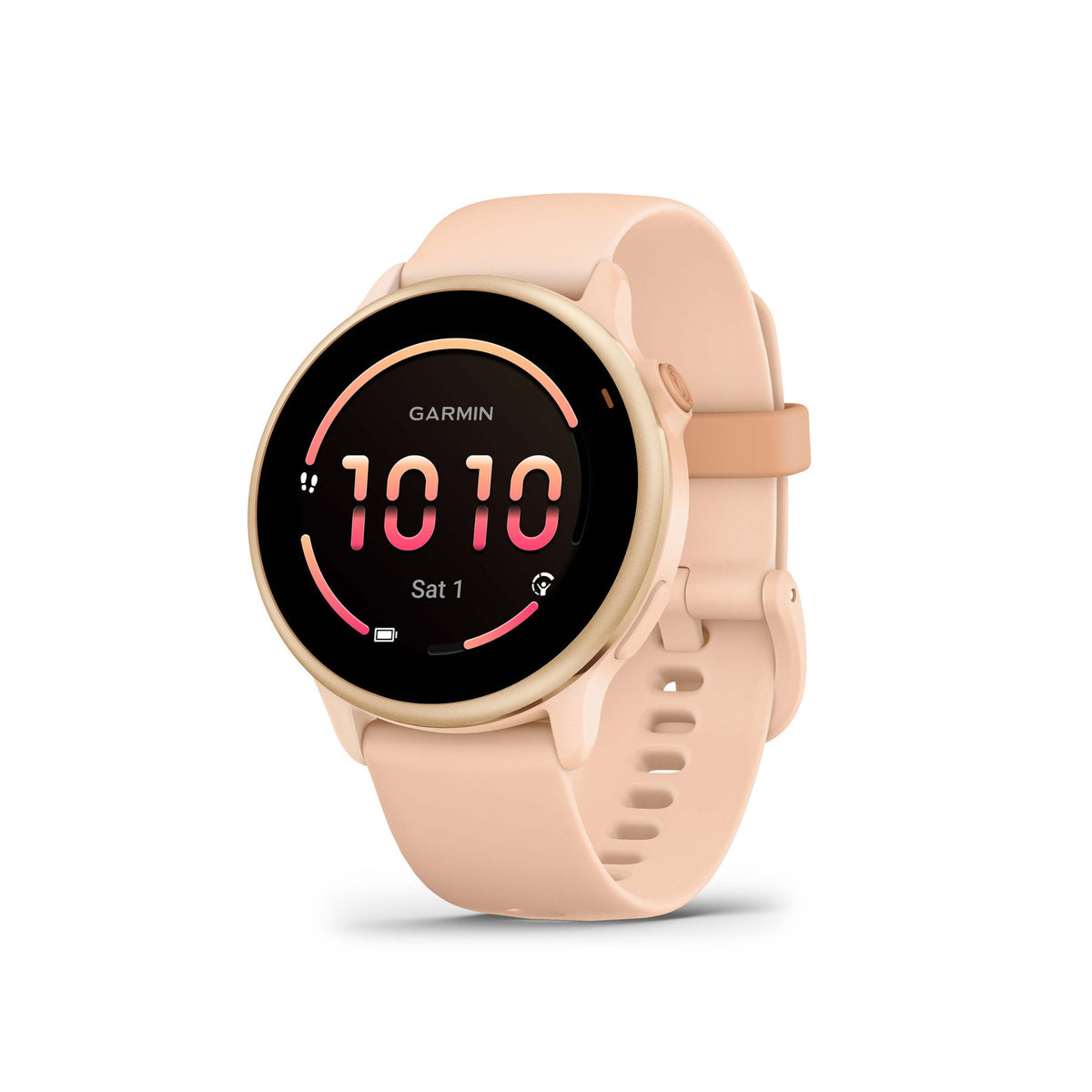 Garmin vivoactive 6 GPS Smartwatch (Metallic Pink Dawn) Bundle with Wireless Earbuds
