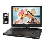 WONNIE 16.5-Inch Portable DVD Player with Wide HD LCD Screen and 1020 x 800 Resolution (Black)