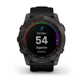 Garmin Fenix 7X Sapphire Solar GPS Smartwatch with Black Band (Carbon Gray)