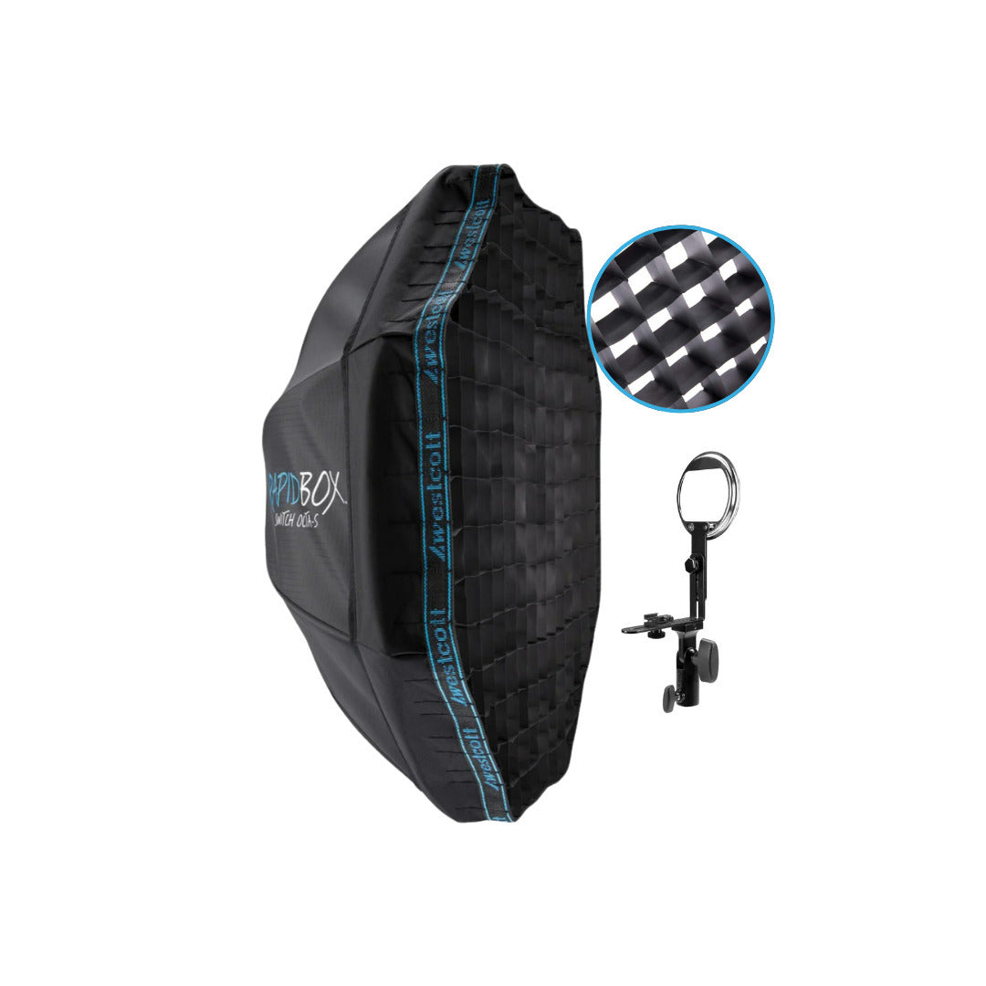 Westcott 26-Inch Octa-S Rapid Box Switch Softbox with Egg Crate Grid and Switch Insert Bundle